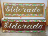 LARGE LEADED GLASS SIGN, "ELDO