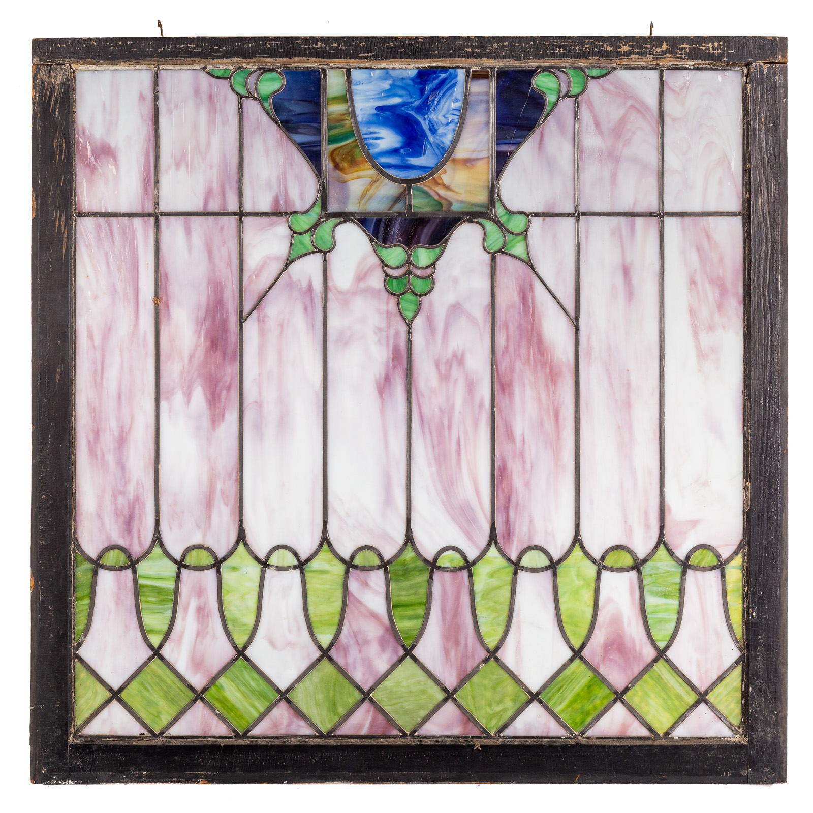 LARGE LEADED GLASS WINDOW PANEL