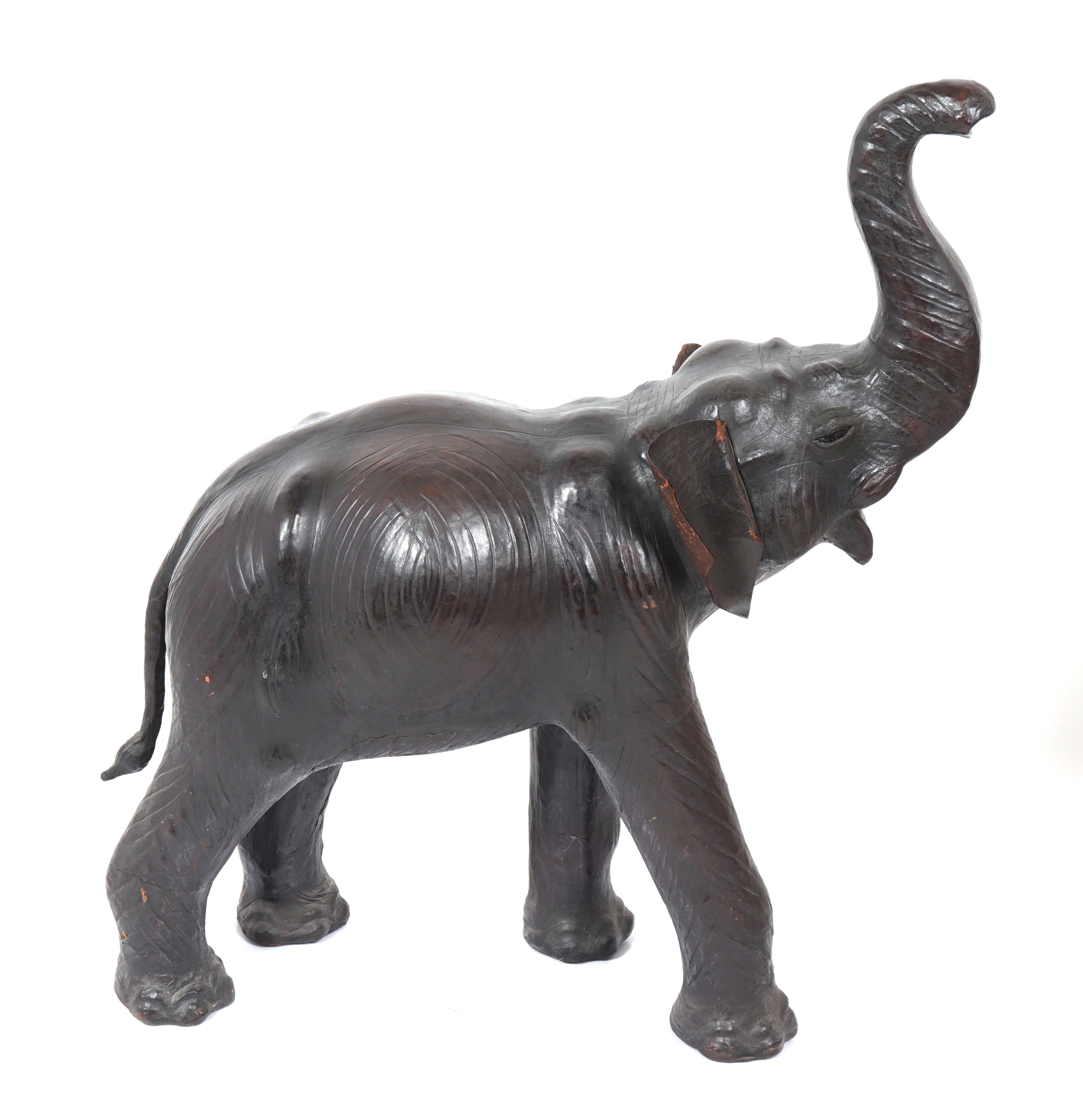 LARGE LEATHER-CLAD ELEPHANT