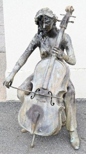 LARGE LIFESIZE PATINATED BRONZ