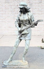 LARGE LIFESIZE PATINATED BRONZ