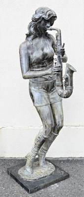 LARGE LIFESIZE PATINATED BRONZ