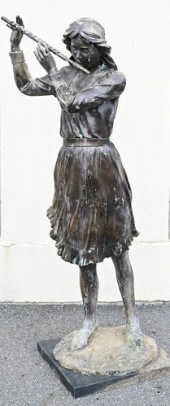 LARGE LIFESIZE PATINATED BRONZ