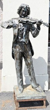 LARGE LIFESIZE PATINATED BRONZ