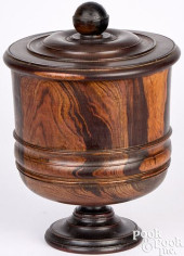 LARGE LIGNUM VITAE COVERED CAN