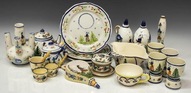 LARGE LOT HB QUIMPER FAINCE POTTERY