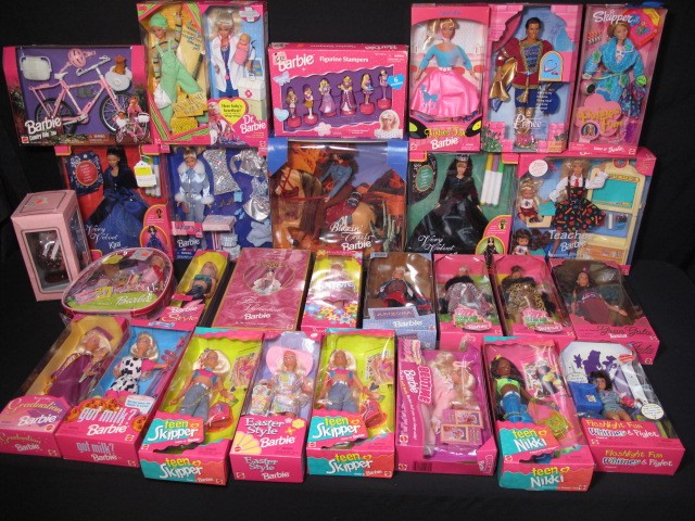 Large lot of 28 Barbie dolls