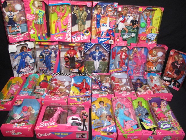 Large lot of 30 Barbie dolls