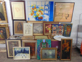 LARGE LOT OF ART, INCLUDES OIL