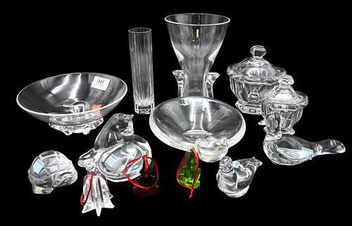 LARGE LOT OF BACCARAT AND STEUBEN