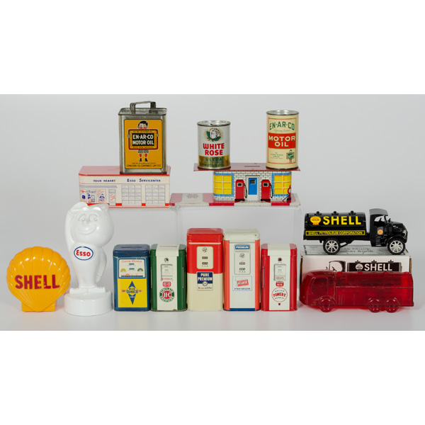 Large Lot of Gasoline Advertising