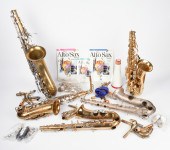 Large lot of saxophones & part
