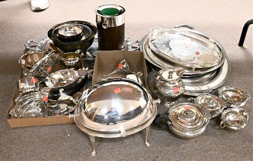 LARGE LOT OF SILVER PLATELarge