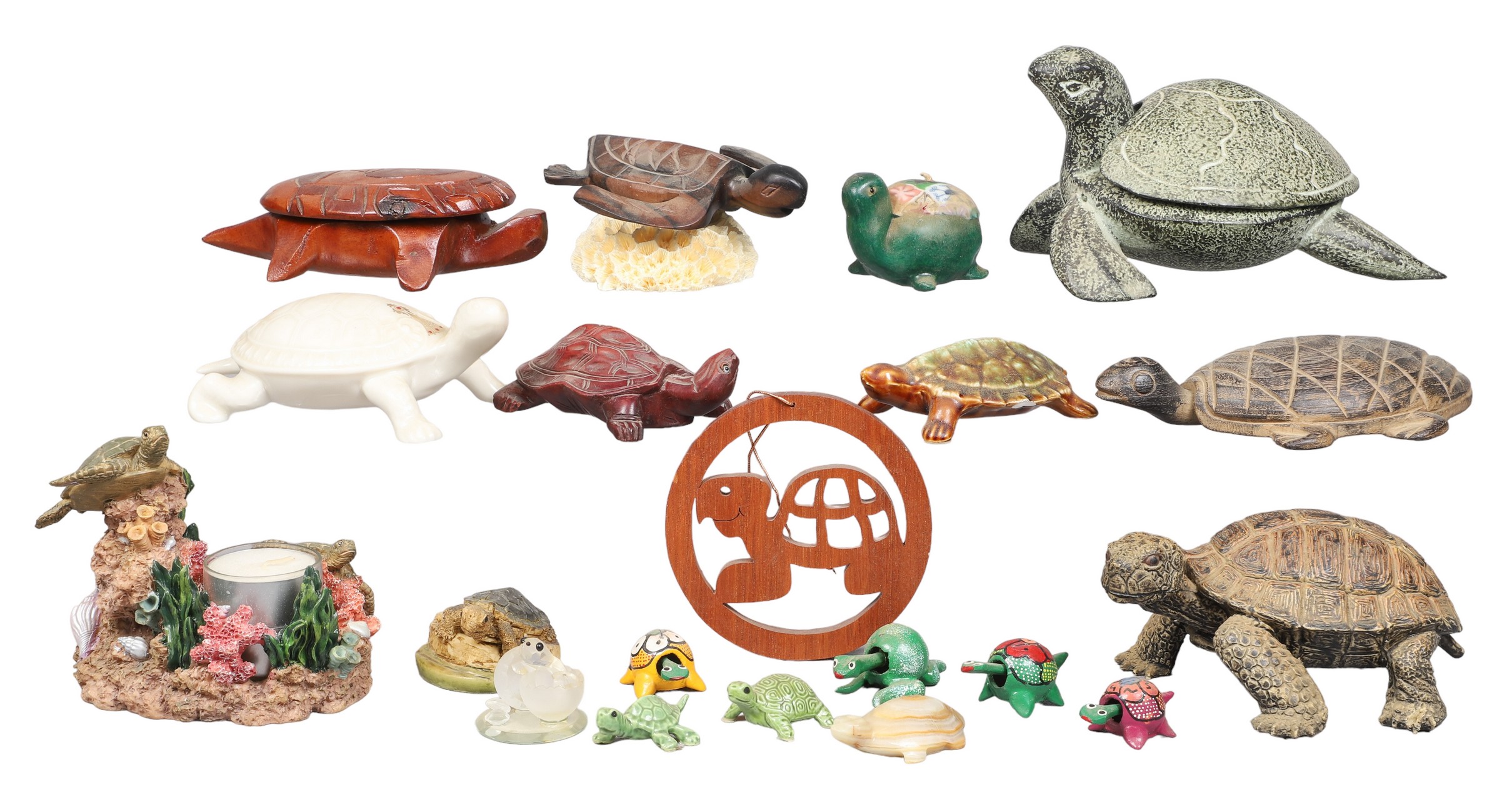 Large lot of turtle figurines &