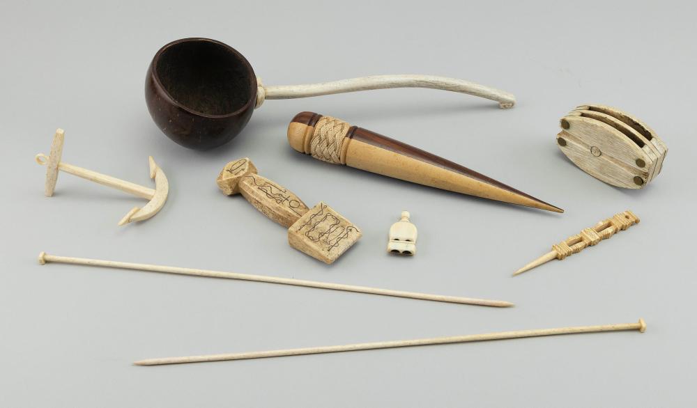 * LARGE LOT OF WHALEBONE IMPLEMENTS