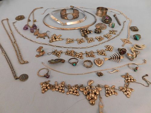 LARGE LOT SILVER JEWELRYLarge group