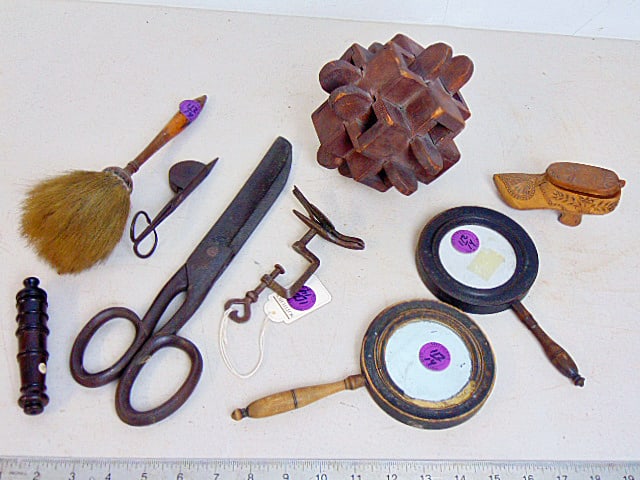 LARGE LOT SMALL, FOLK ART RATTLE,