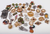 Large lot vintage brooches inc