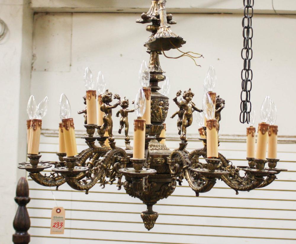 LARGE LOUIS XV STYLE EIGHTEEN-LIGHT