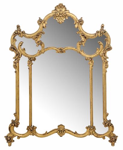 LARGE LOUIS XV STYLE GILT PAINTED