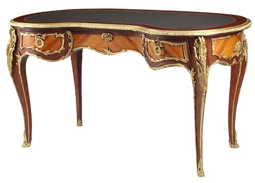 LARGE LOUIS XV STYLE LEATHER-TOP