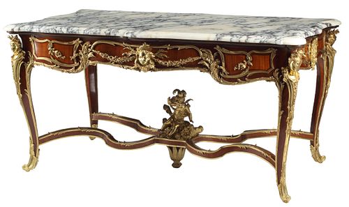 LARGE LOUIS XV STYLE MARBLE-TOP