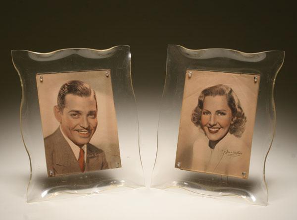 Large lucite frames; undulating