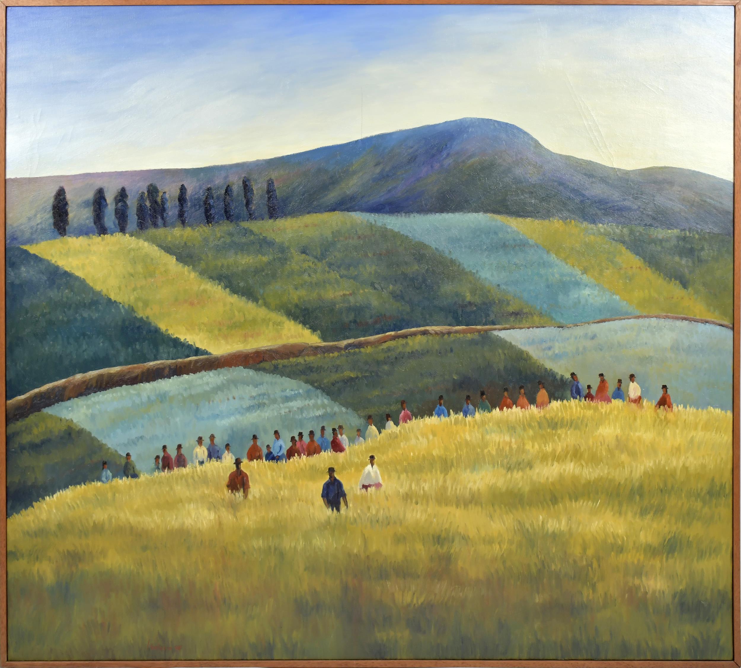 LARGE LUIS SOLORIO OIL ON CANVAS,