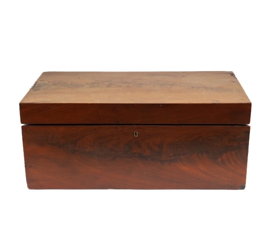 Large mahogany campaign desk, circa