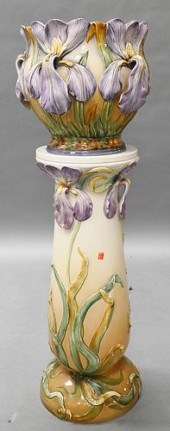 LARGE MAJOLICA JARDINIERE ON S