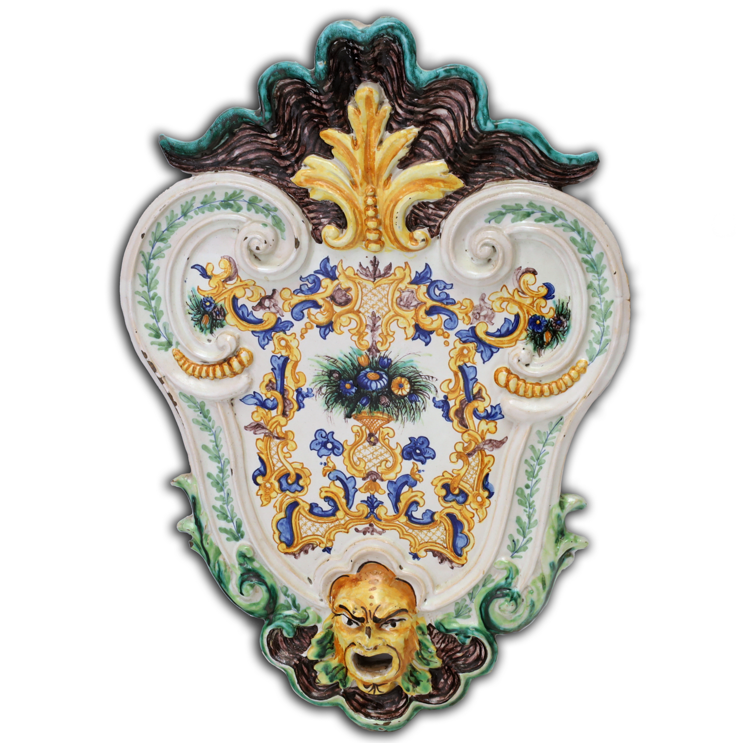 LARGE MAJOLICA POLYCHROME WALL