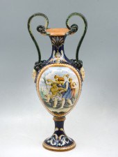 LARGE MAJOLICA SNAKE HANDLED U
