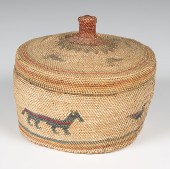 Large Makah Lidded Basket deco