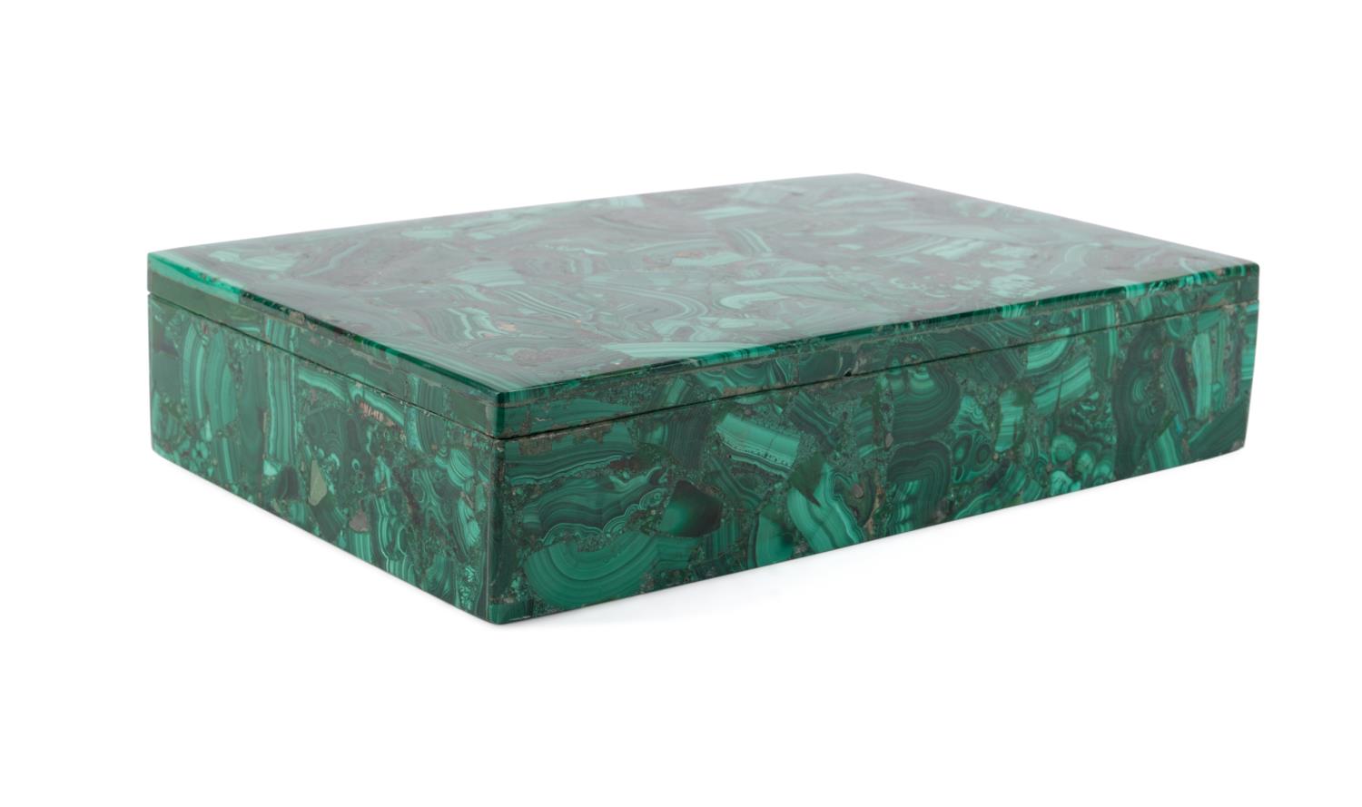 LARGE MALACHITE GEMSTONE BOX