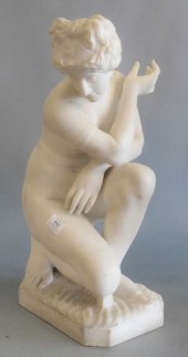 LARGE MARBLE FIGURAL NUDE SCUL