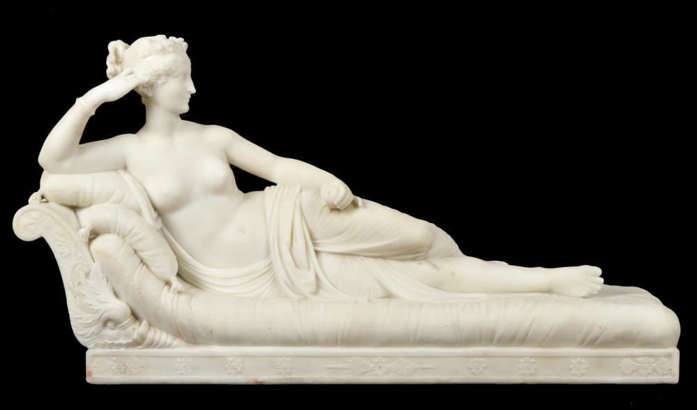 LARGE MARBLE GRECO-ROMAN RECLING