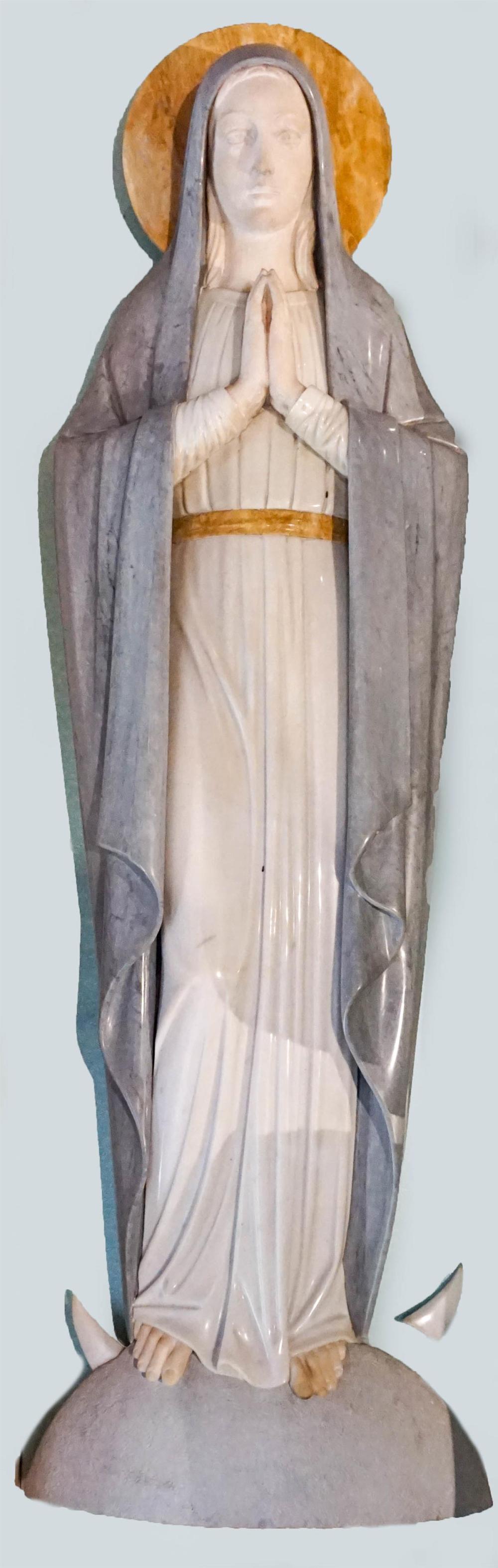 LARGE MARBLE RELIEF OF THE VIRGIN
