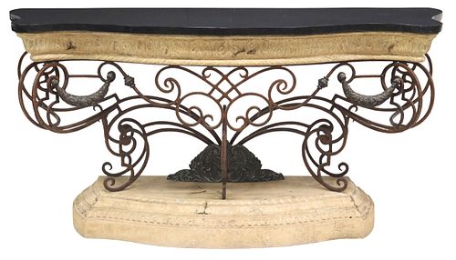 LARGE MARBLE-TOP FAUX STONE &AMP;