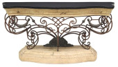 LARGE MARBLE-TOP FAUX STONE &A