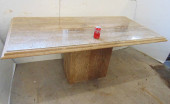 LARGE MARBLE TOP TABLE ON MARB