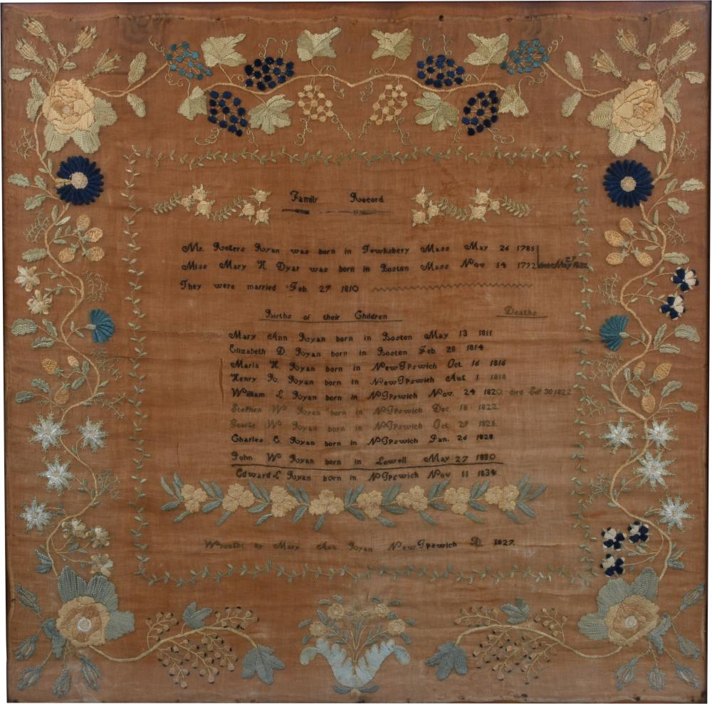 LARGE MASSACHUSETTS FAMILY RECORD