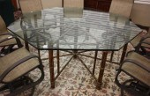 LARGE MCGUIRE GLASS-TOP BAMBOO