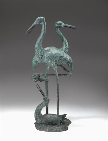 Large Meiji style patinated
