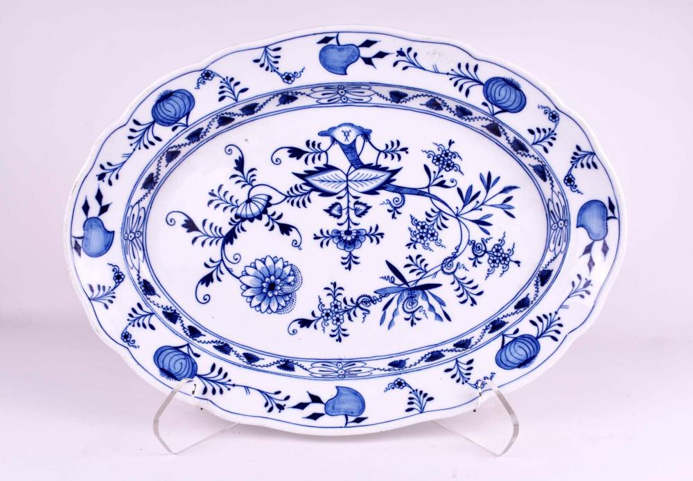 LARGE MEISSEN BLUE ONION OVAL