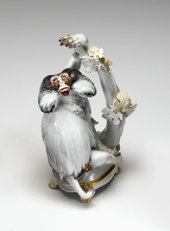 Large Meissen figure of a baboon