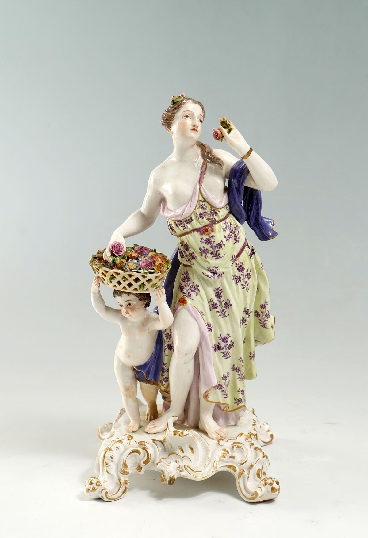 LARGE MEISSEN FIGURE WOMAN WITH