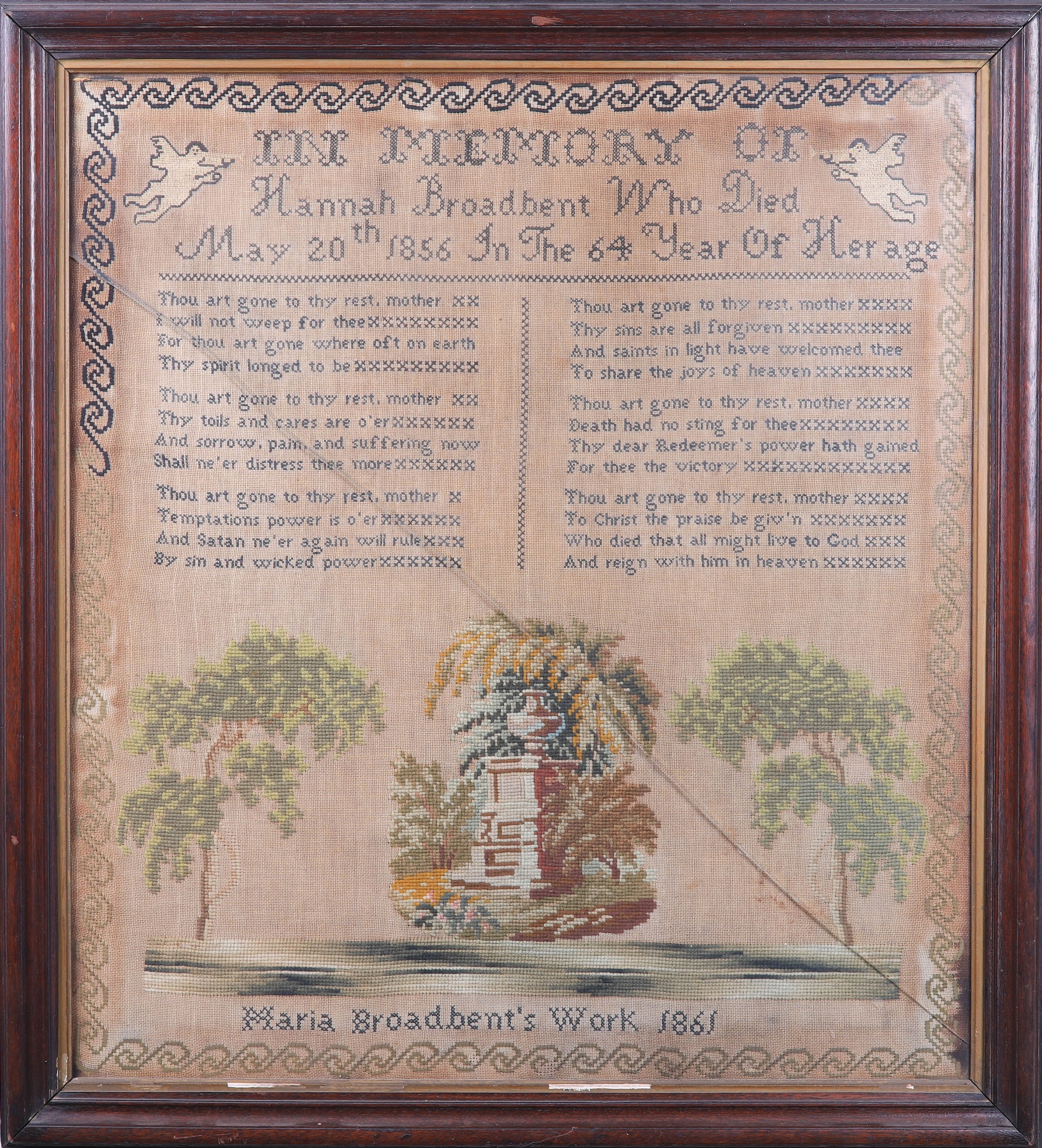 Large memorial cross stitch
