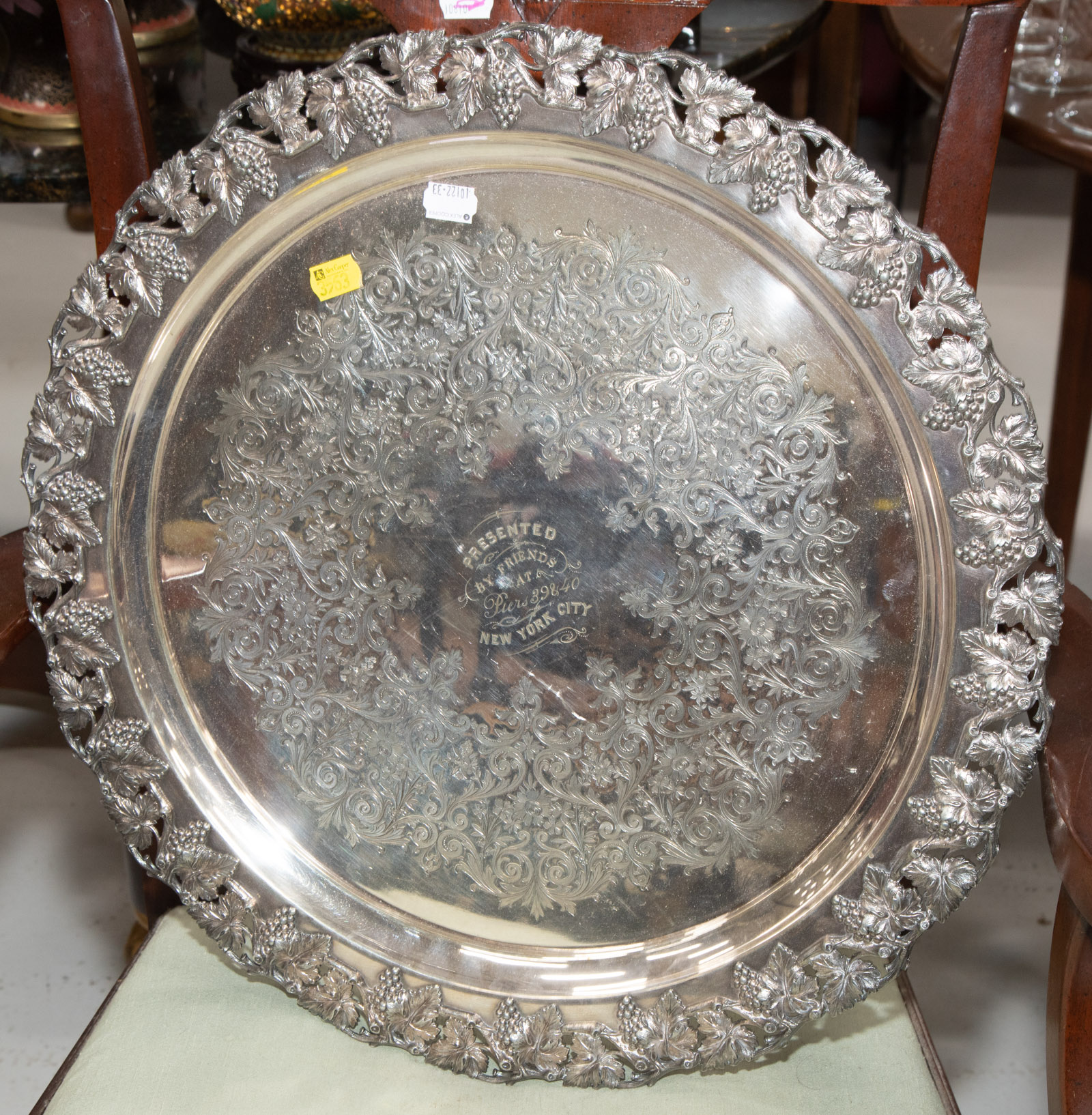 LARGE MERIDEN QUADRUPLE PLATE