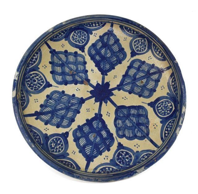 LARGE MEXICAN BLUE & WHITE TALAVERA