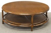 LARGE MID-CENTURY CANED & WALN